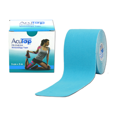 AcuTop PREMIUM kinesiology tape - KINESIO niebieski + PUDEŁKO wielorazowe + INSTRUKCJA (atp blue)