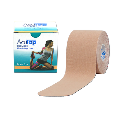 AcuTop PREMIUM kinesiology tape - KINESIO beżowy + PUDEŁKO wielorazowe + INSTRUKCJA (atp beige)