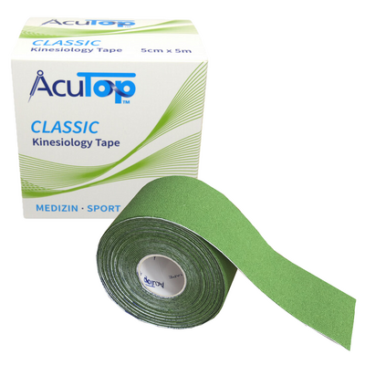 Oryginal Kinesiology Tape AcuTop Grass Green - NIEMIECKA JAKOŚĆ - niska cena (acutop ciemny zielony)